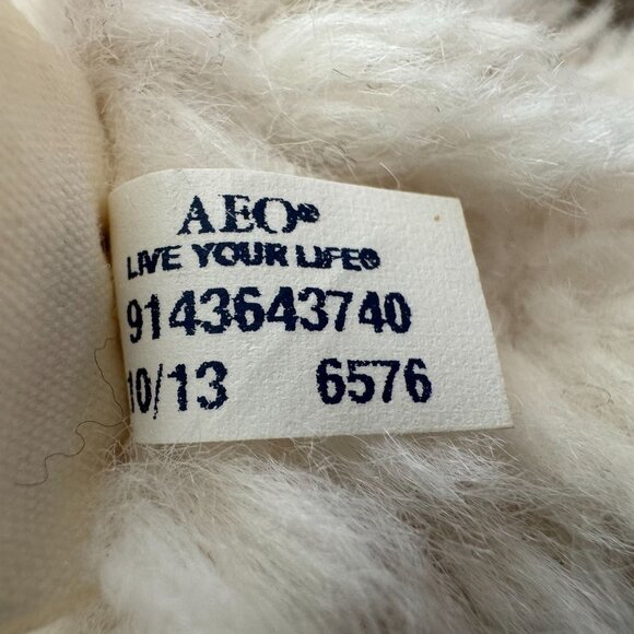 AEO Y2K Faux Fur Trapper Braided Strap w Round Fur Bauble Cozy Winter Hat - Picture 15 of 15